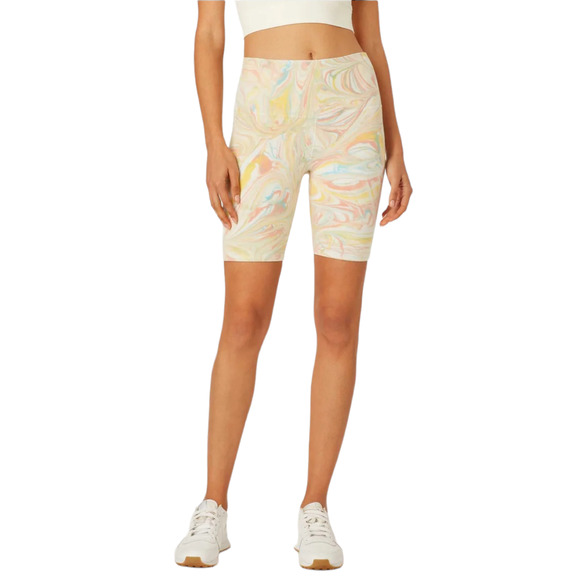 LA DETRESSE Rainbow Sherbet activewear athletic athleisure bike shorts Sz L NEW - Picture 2 of 7